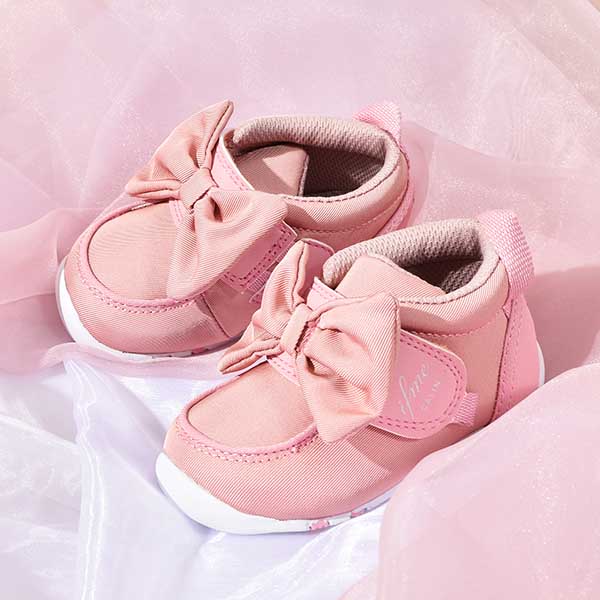 13 ピンク　靴　花　リボン　ファーストシューズ　ベビーシューズ　フォーマル
