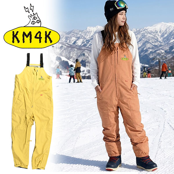 KM4K ビブパンツ レディース スノーボードウェア KM4K カモシカ PARADICE BIB PANTS メンズ