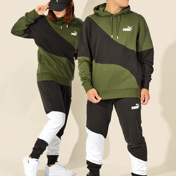 35%off プーマ メンズ レディース スウェット 上下セット PUMA POWER キャット フーディースウェット ロングパンツ 裏毛 上下組  2023秋冬新色 675746 675667