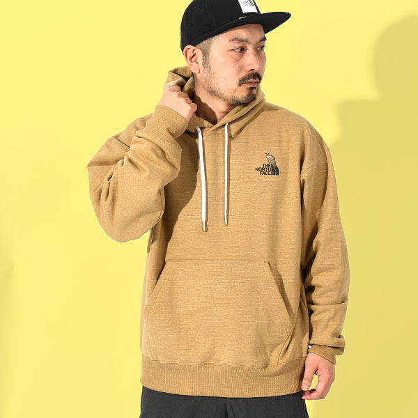 ヤマネコ刺繍 ノースフェイス 裏毛 スウェット パーカー メンズ レディース THE NORTH FACE フーディー プルオーバー 山猫 NT12535 2025春夏新作 THE NORTH FACE ネコポス発送！送料無料 ヤマネコ刺繍 ノース