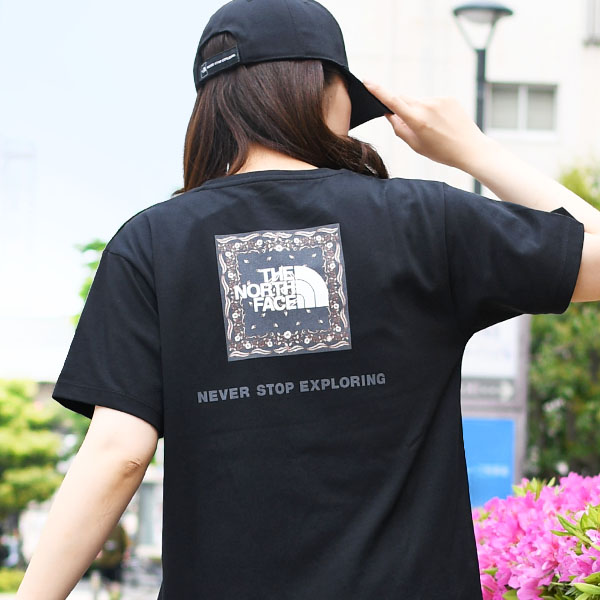 ネコポス発送！送料無料 ノースフェイス バンダナ柄 半袖Tシャツ レディース THE NORTH FACE スクエア ロゴ 2025春夏新色 NTW32446 | THE NORTH FACE | 02