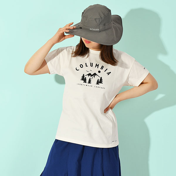 ゆうパケット対応可能！コロンビア 半袖Tシャツ Columbia レディース ヤハラフォレスト ロゴ...