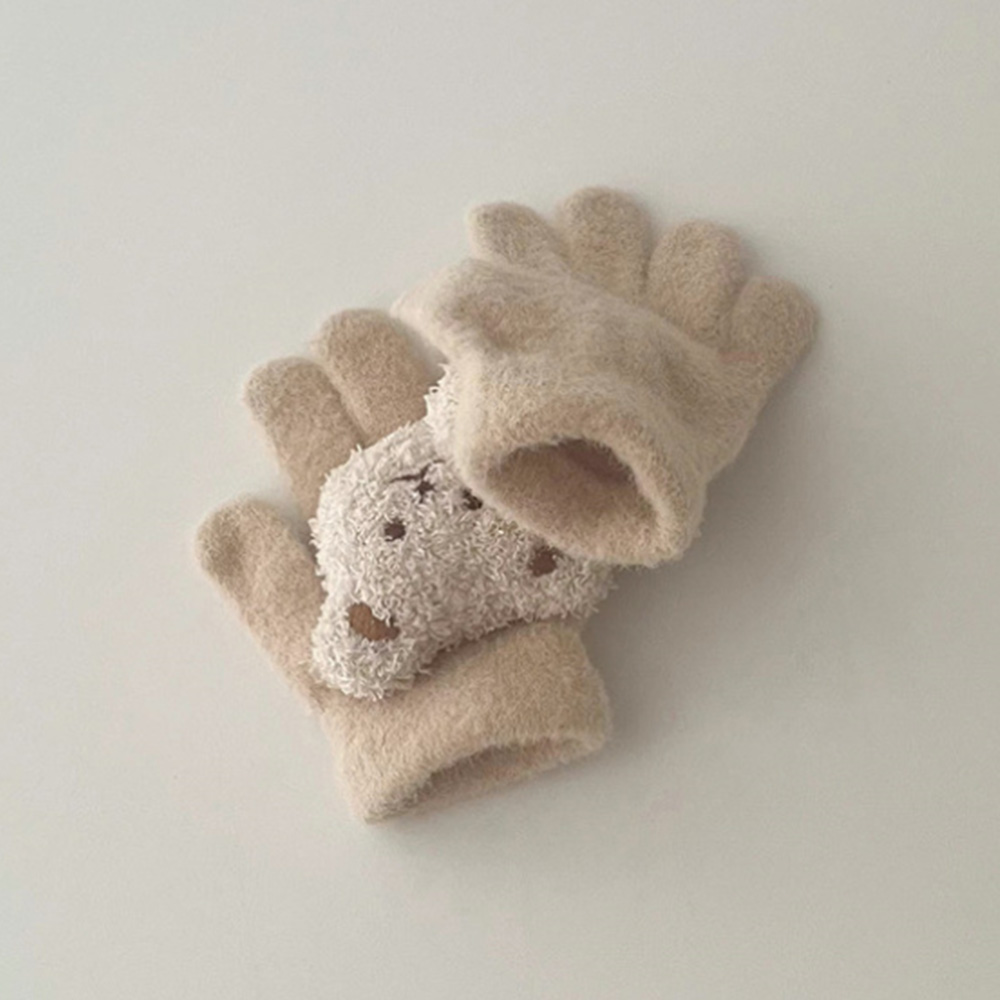 手袋 キッズ ベビー グローブ くま クマ フェルト 5本指手袋 女の子