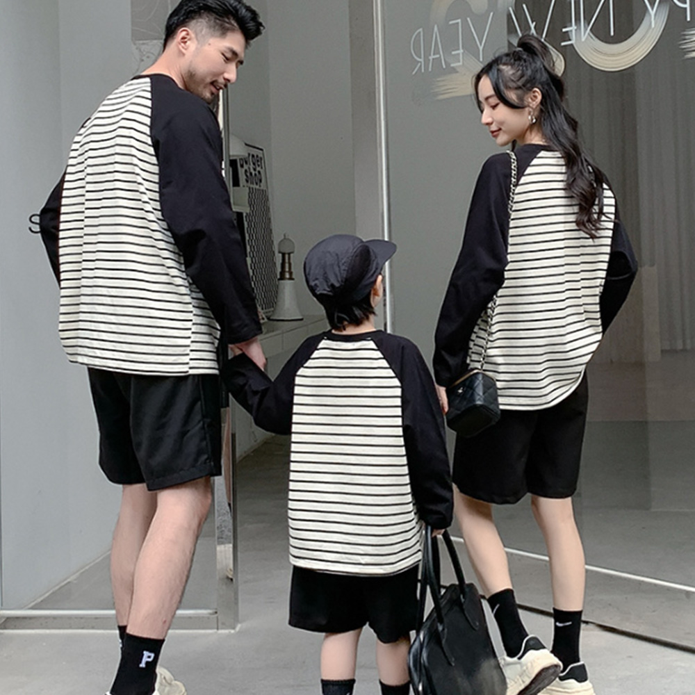 親子ペア 長袖Tシャツ パパ ママ ペアルック 秋 冬 長袖 男の子 女の子