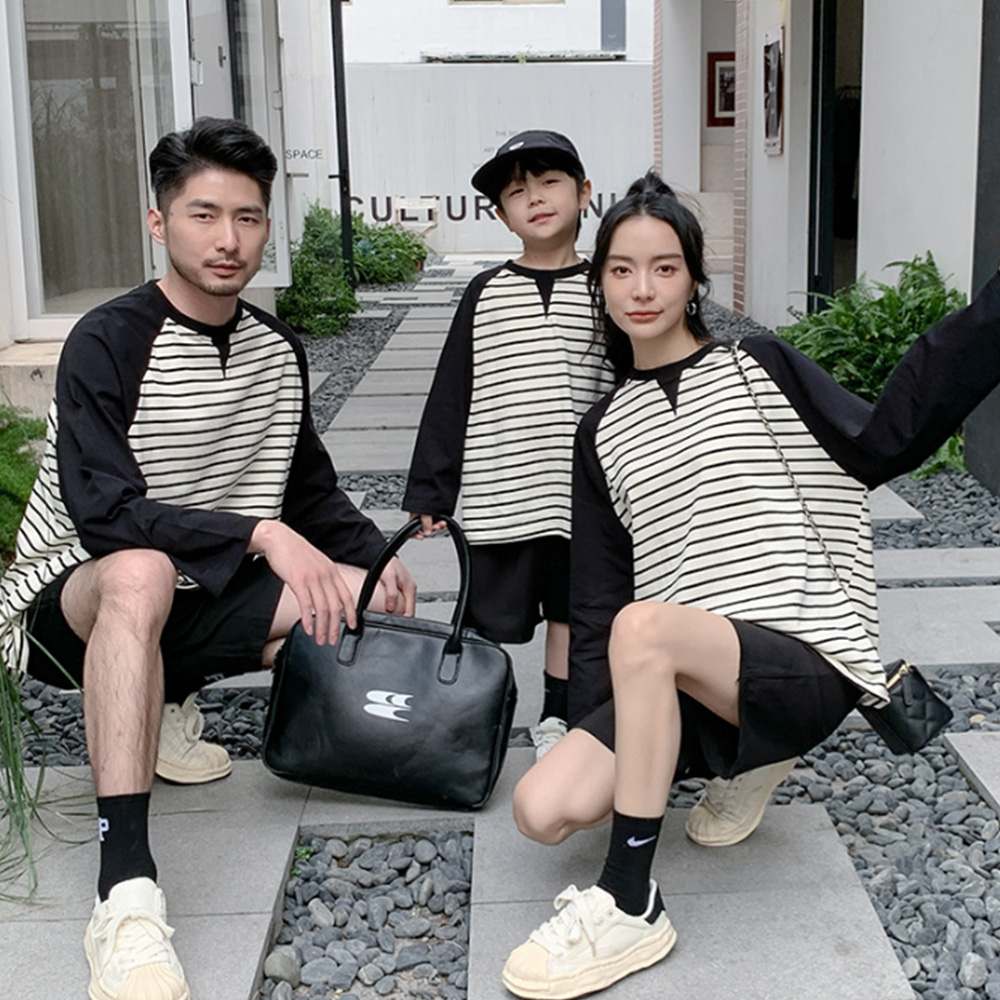 親子ペア 長袖Tシャツ パパ ママ ペアルック 秋 冬 長袖 男の子 女の子