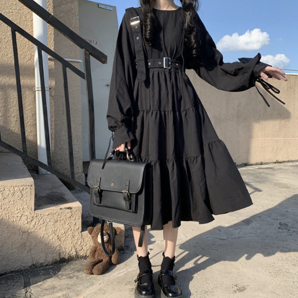 G013 大きいサイズ　制服風　ゴスロリワンピース 5XL ブルー 黒 ロリータファッション通販 SEASONZ ゴスロリ系 甘い JK