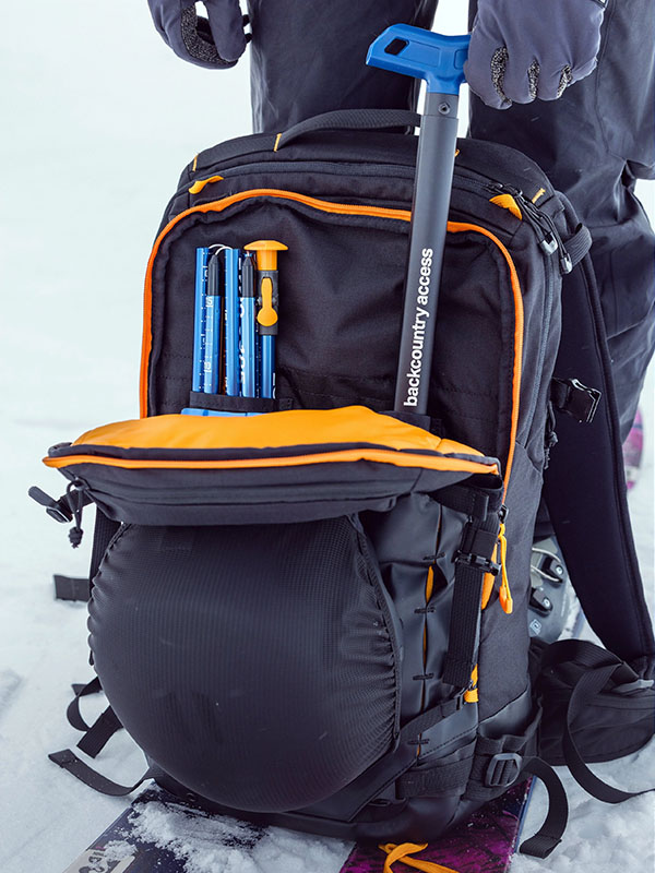 bca スノーボード用バックパック 黒/オレンジ バックパック ビーシーエー BCA BACKCOUNTRY ACCESS STASH 25L
