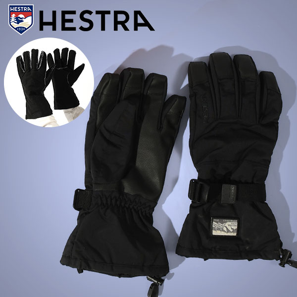 ラスト1点 ブラック Lサイズ レザーグローブ HESTRA ヘストラ Gauntlet