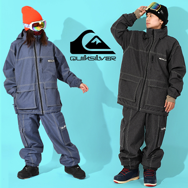スノーボードジャケットとパンツセット　QuikSilver スノーボードウェア 上下セット クイックシルバー メンズ QUIKSILVER