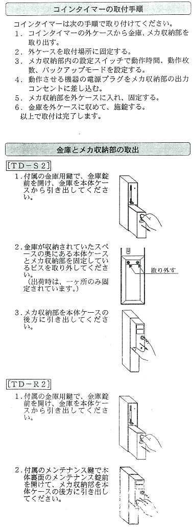 TD-S2-100 コインタイマー100円硬貨用（返却口U字金具付） 東亜電子