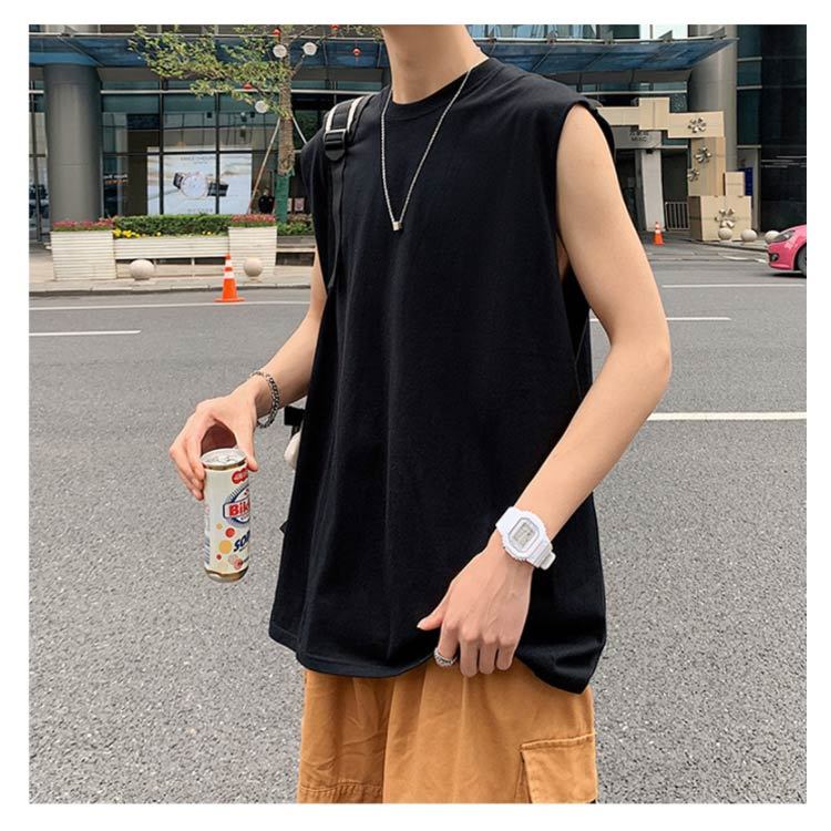 メンズ タンクトップ 袖なし カットソー ゆったり Z05611 sks076_1.jpg