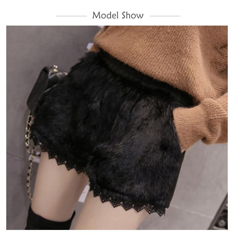 ショートパンツ ホットパンツ 短パン レディース ファー付き