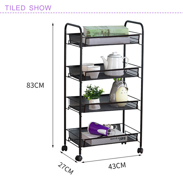 スチールラック 4段式 キャスター付き ラック メタルラック 棚