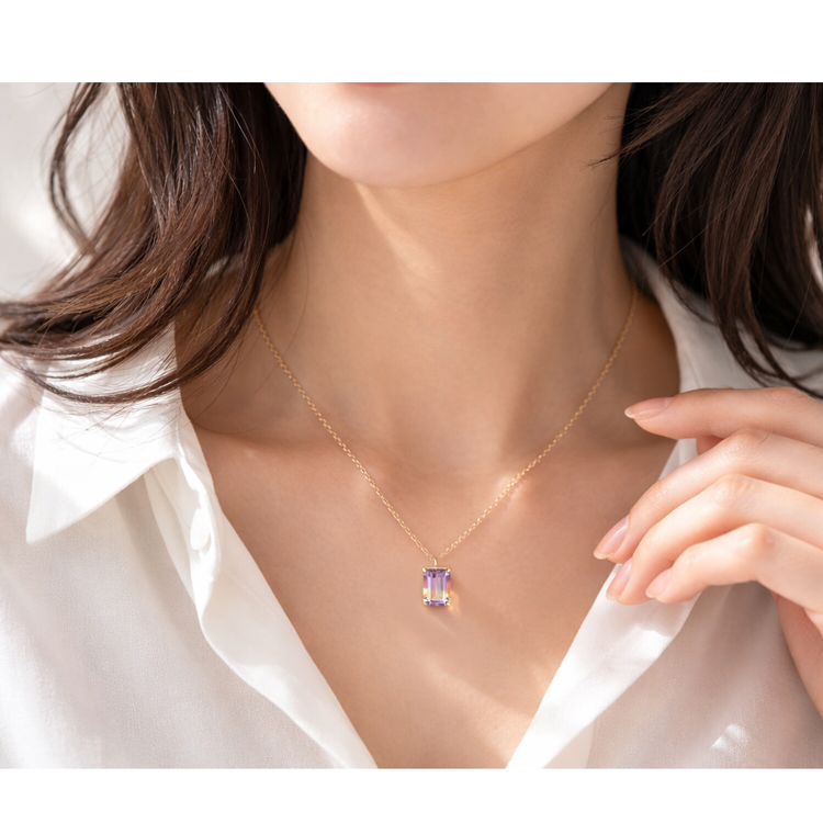 K18YG アメトリン ネックレス 1.2ct 18金 イエローゴールド バイカラー 