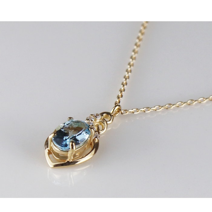 K18YG ネックレス ダイヤモンド 誕生石 ロードライトガーネット アメジスト アクアマリン モルガナイト 18金 レディース 天然石 誕生日 プレゼント ギフト 女性の画像