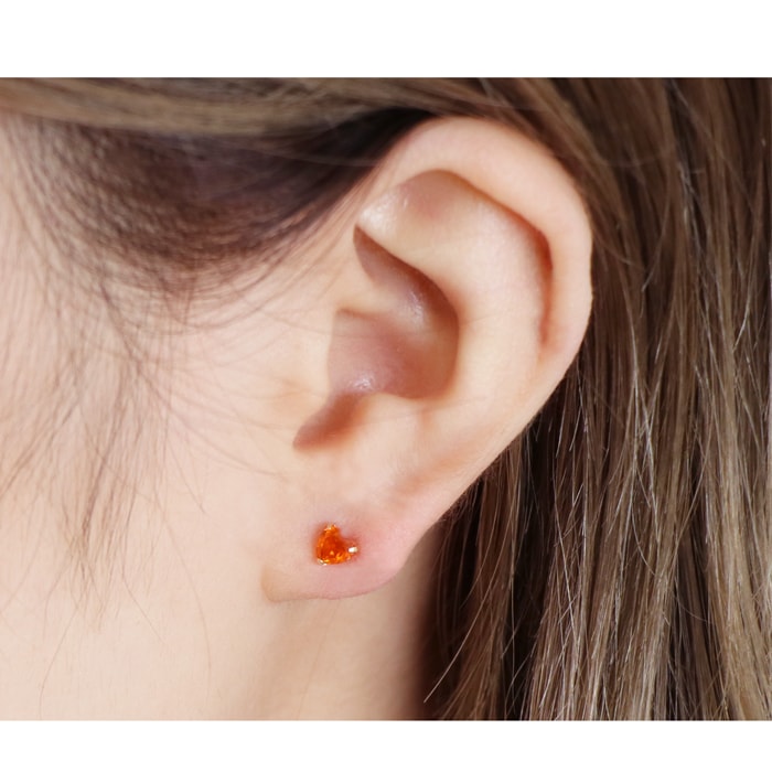 k18 ピアス オレンジガーネット ハート 通勤 通学 喜ぶ 嬉しい