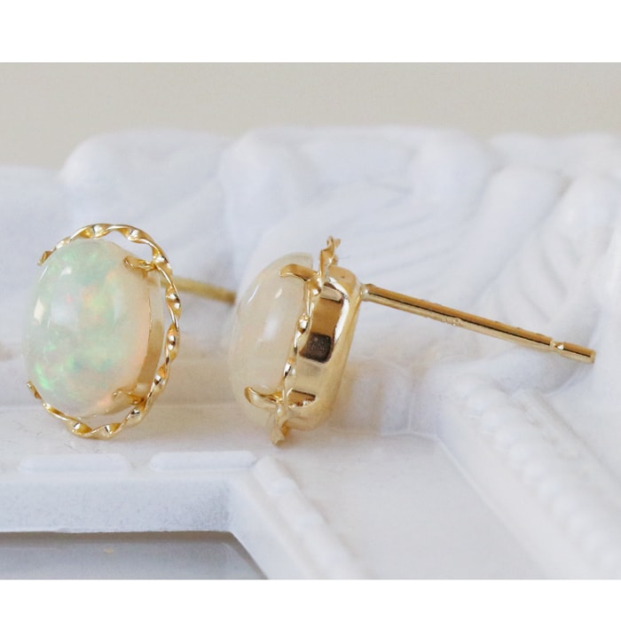 K18YG オパール 0.90ct 18金 イエローゴールド 天然石 シンプル 一粒