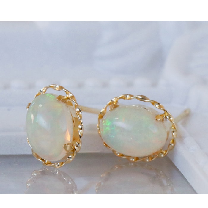 K18YG オパール 0.90ct 18金 イエローゴールド 天然石 シンプル 一粒