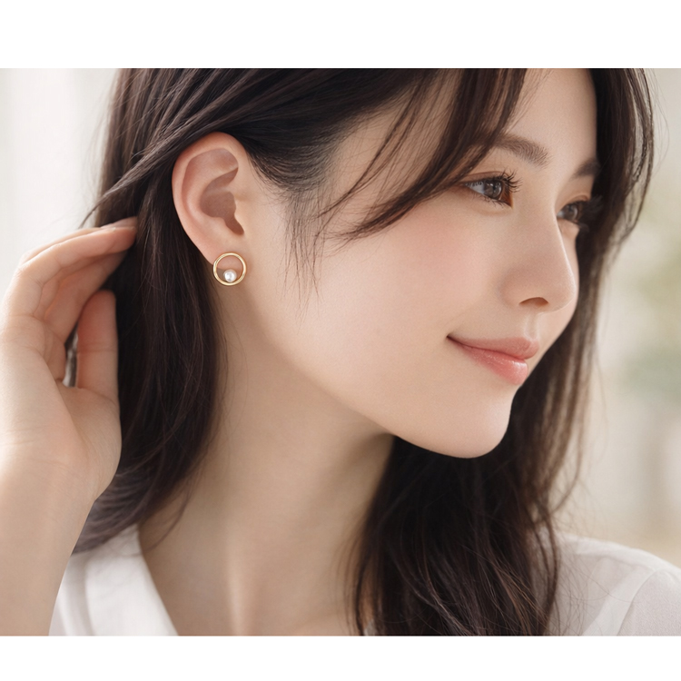 K18YG ピアス あこや真珠 本真珠 レディース 18金 イエローゴールド 上品 シンプル アクセサリー 真珠 パール 卒業式 入学式 誕生日 記念日 プレゼント ギフトの画像