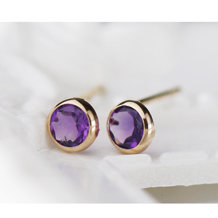 K10 アメジスト ピアス ひと粒 レディース お祝い プレゼント 喜ばれる
