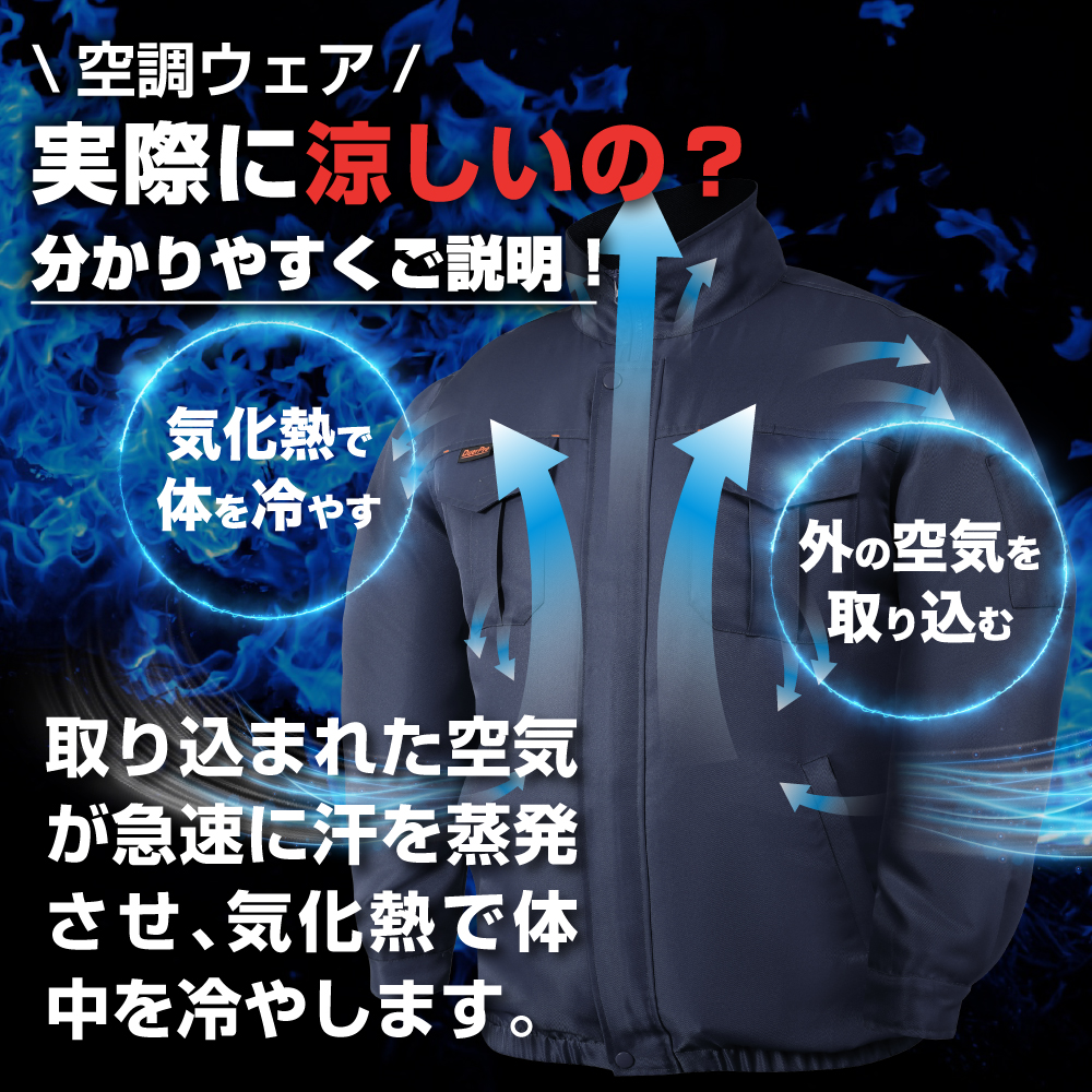 空調作業服 空調ウェア フルセット 10000Ah ファン バッテリー付き 大風量 空調 長袖 空調作業着 プロ仕様 3段階調節 ファン付き 夏 空調 服｜elminstore｜05