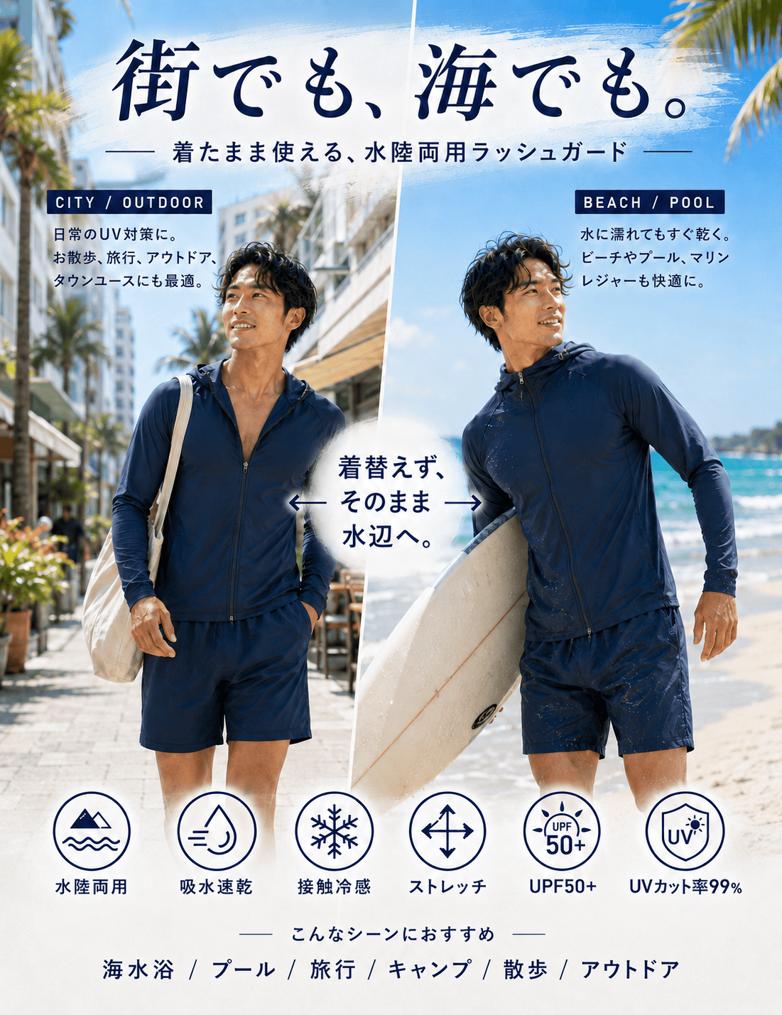 ラッシュガード レディース UPF50+ UV...の詳細画像3