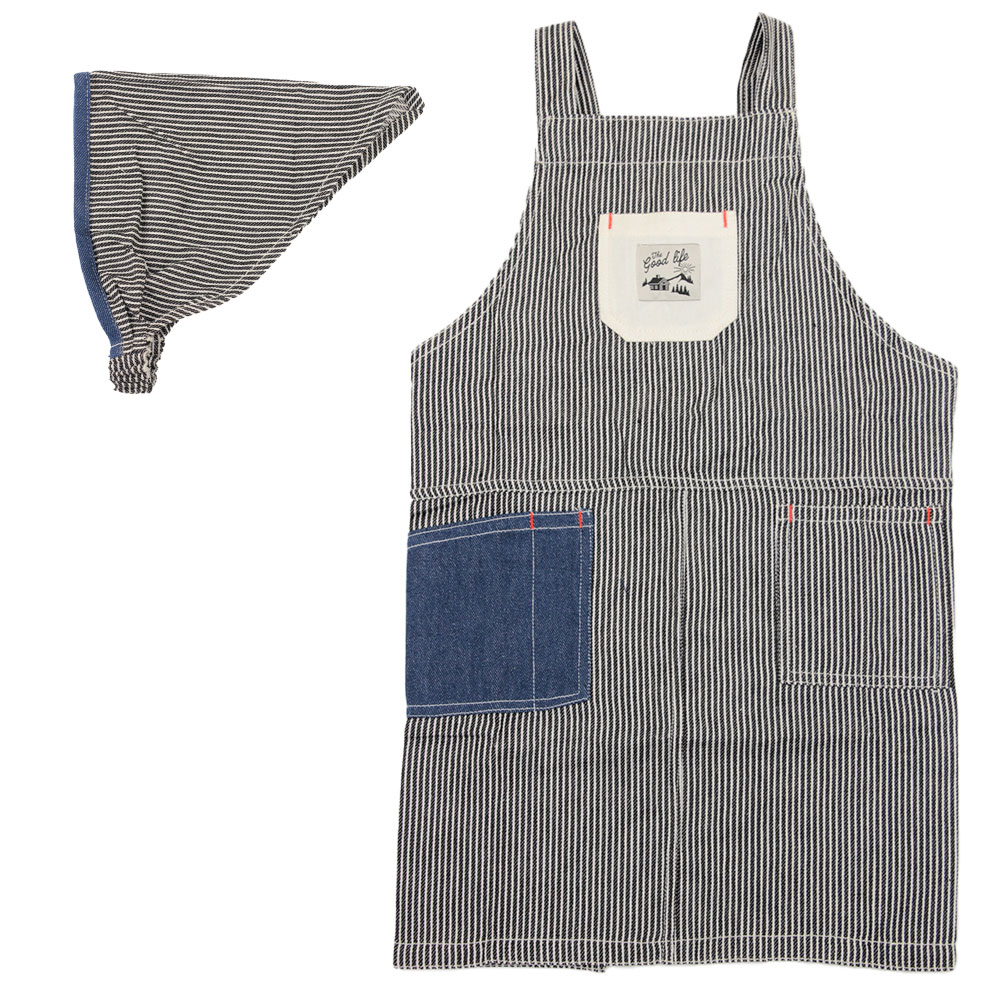 エプロン・三角巾 MM 小花柄 ポケット エプロン2点セット 三角巾 シュシュ パープル ピンク