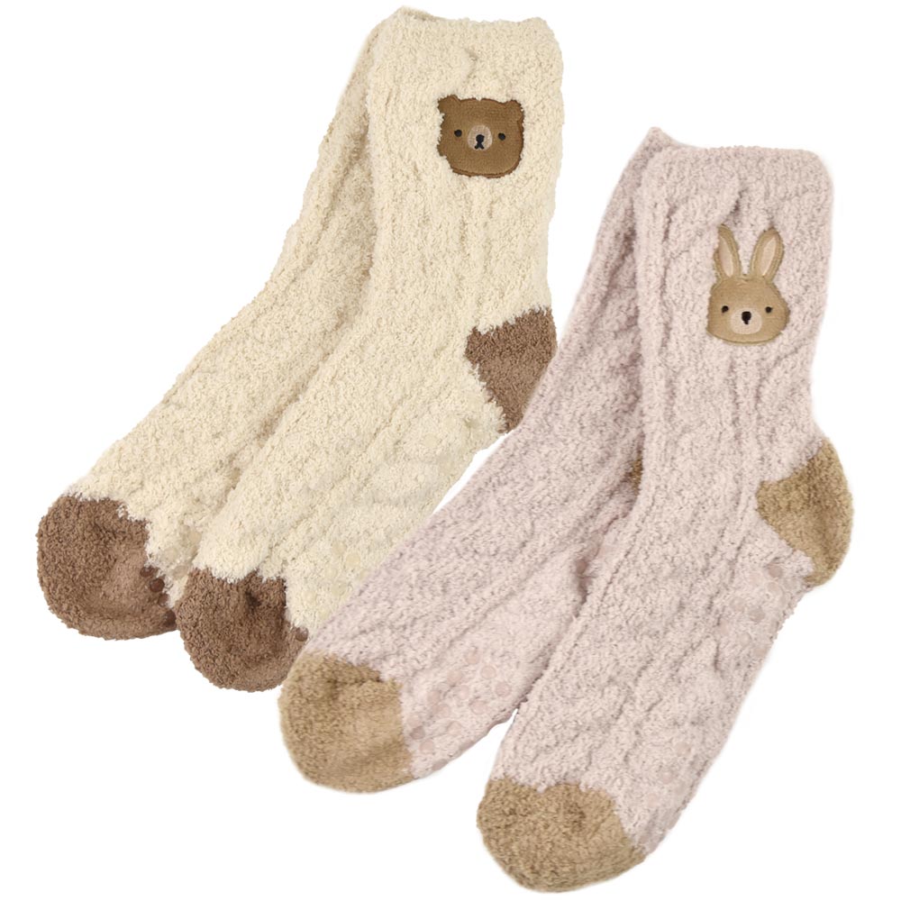 FRIENDSHILL ルームソックス 2足セット ふわふわ 靴下 滑り止め