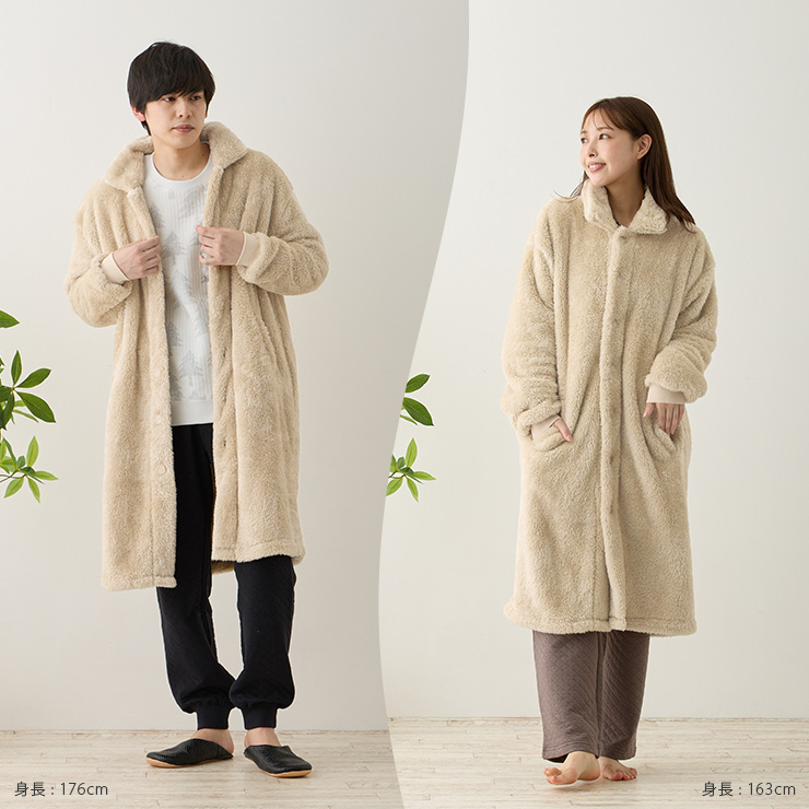 cottacota ルームウェアガウン・ロング ベージュ