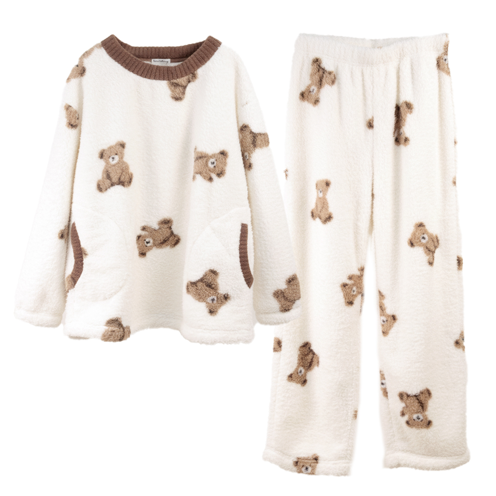 パジャマ レディース ふわふわ もこもこ ルームウェア ボア 長袖 長