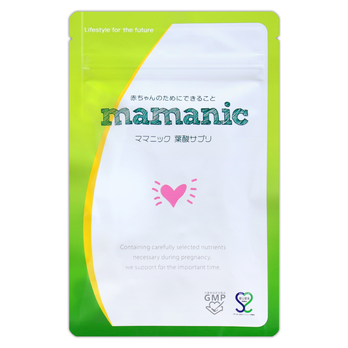 ママニック mamanic 葉酸サプリ 43.4g ( 350mg × 124粒 ) 葉酸 サプリメント 妊婦 ［栄養機能食品］ メール便送料無料SPL / ママニックS03-02 / MAMNIC-01P｜elohas
