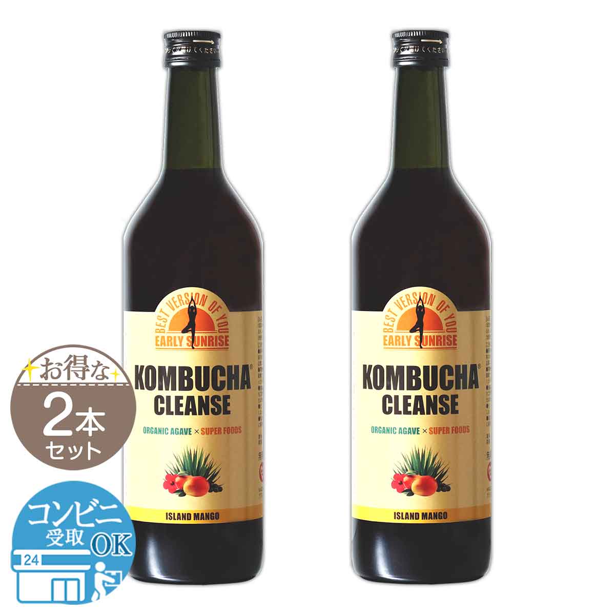KOMBUCHA CLEANSE マンゴー 2本〜720ml コンブチャクレンズ 2本（KOMBUCHA CLEANSE マンゴー 2本〜720ml