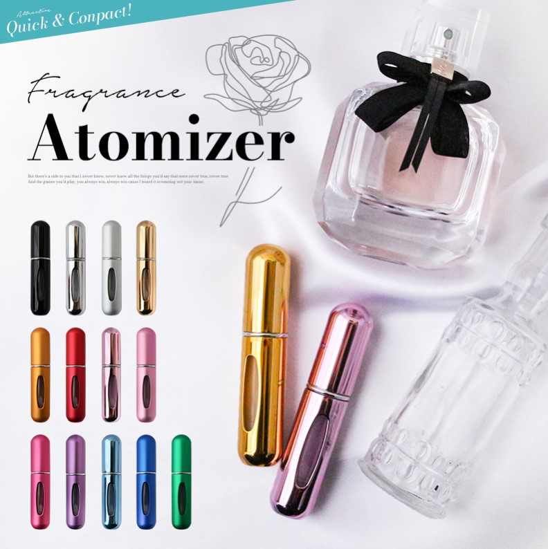 アトマイザー 香水 詰め替え用 ピンク スプレー コンパクト 携帯用 香水ボトル