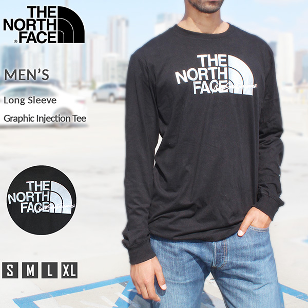 ザ ノースフェイス The North Face ロンT ブランド ロングスリーブ Tシャツ メンズ クルーネック ロゴ 100%コットン 長袖  ブラックトップス