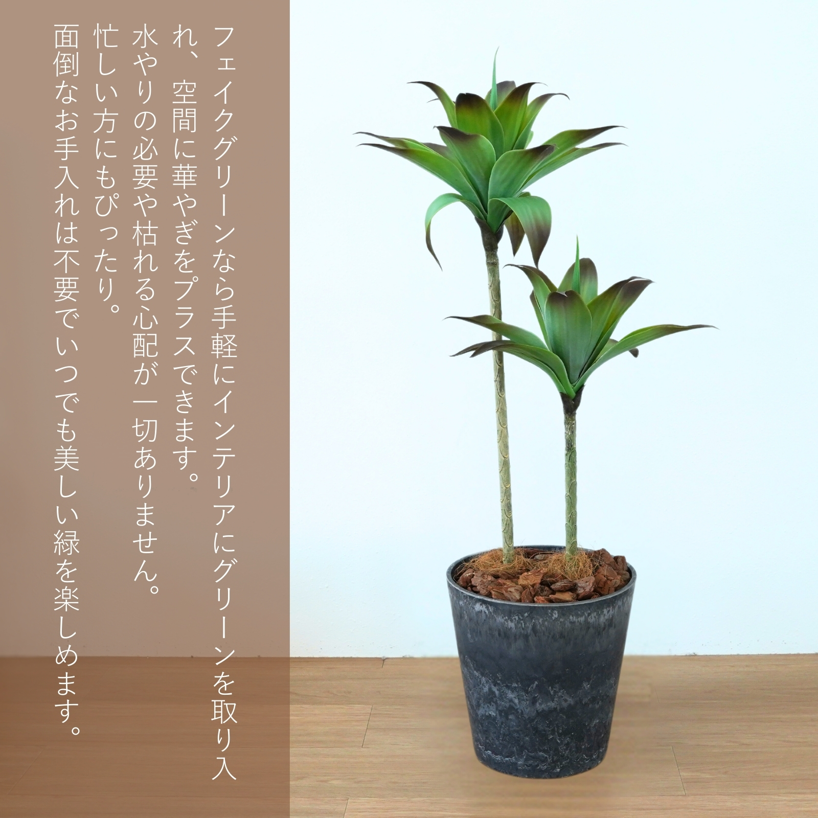 アガベ アテナータ 2本 多肉植物 鉢 フェイクグリーン 75cm 光触媒 鉢