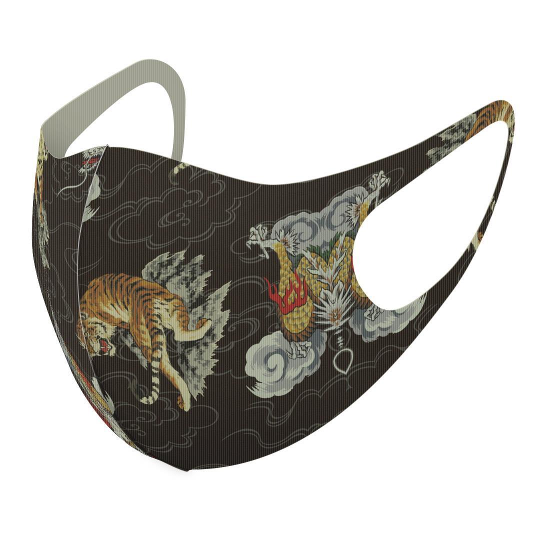 マスク 2枚セット デザイン 洗える ポリエステル メンズ レディース 男性 女性 こども ジュニア 幼児 未就学児 虎 龍 和柄 Dmask2 Ms E Mart 通販 Yahoo ショッピング