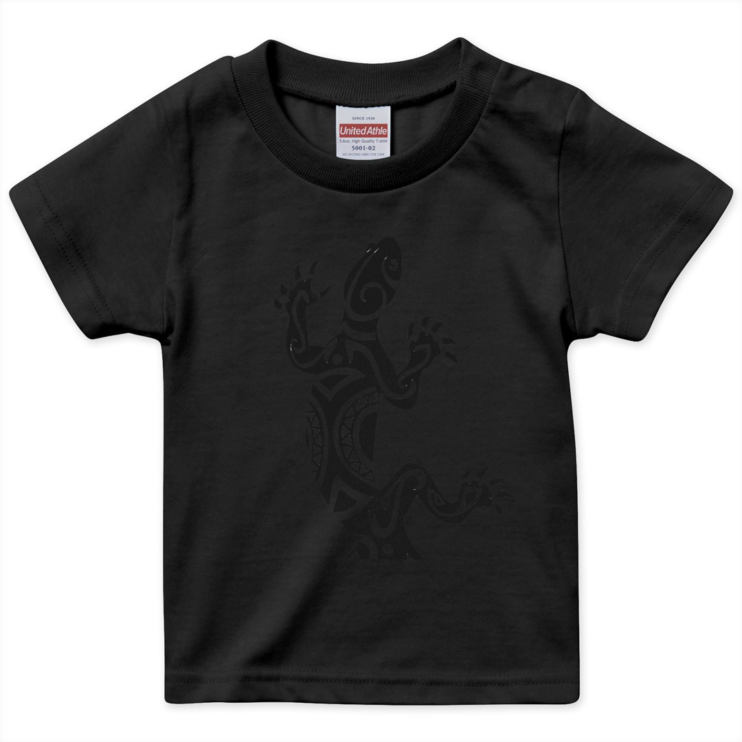 選べる20カラー tシャツ キッズ 半袖 デザイン 90 100 110 120 130 140 150 160 T shirt 001067 トカゲ　 爬虫類