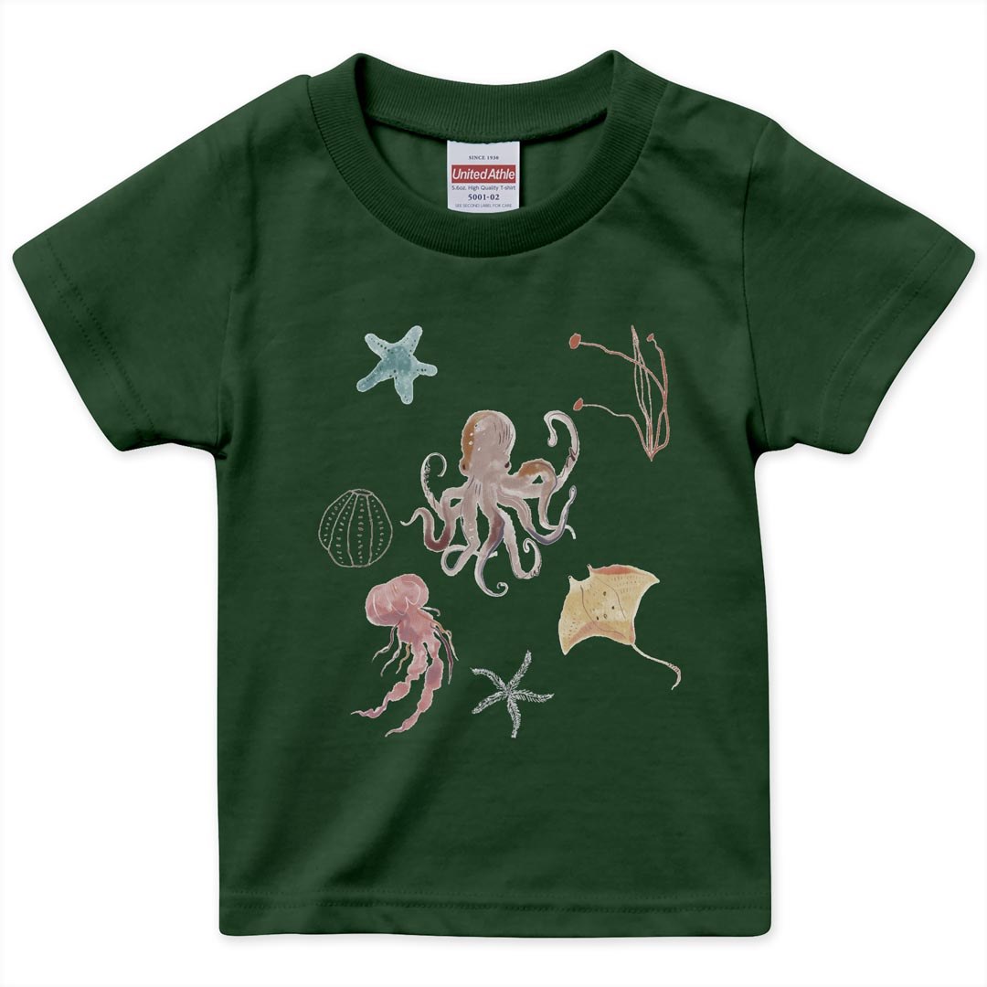 選べる20カラー tシャツ キッズ 半袖 デザイン 90 100 110 120 130 140 150 160 Tシャhirt 019922 海の生物 海の生物 かわいい |  | 12