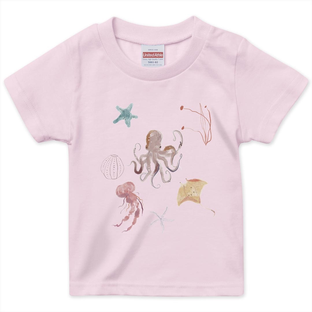 選べる20カラー tシャツ キッズ 半袖 デザイン 90 100 110 120 130 140 150 160 Tシャhirt 019922 海の生物 海の生物 かわいい |  | 08
