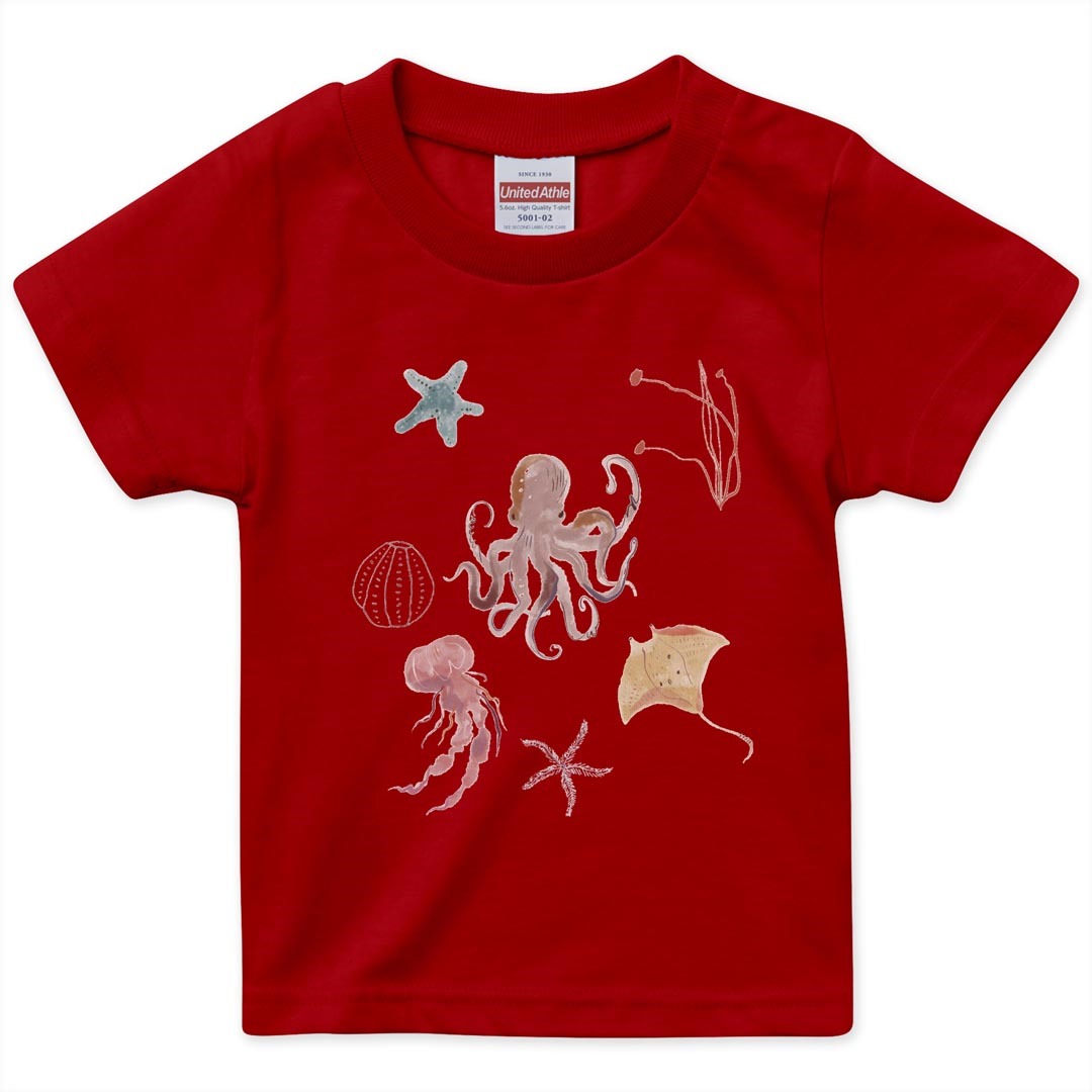 選べる20カラー tシャツ キッズ 半袖 デザイン 90 100 110 120 130 140 150 160 Tシャhirt 019922 海の生物 海の生物 かわいい |  | 11