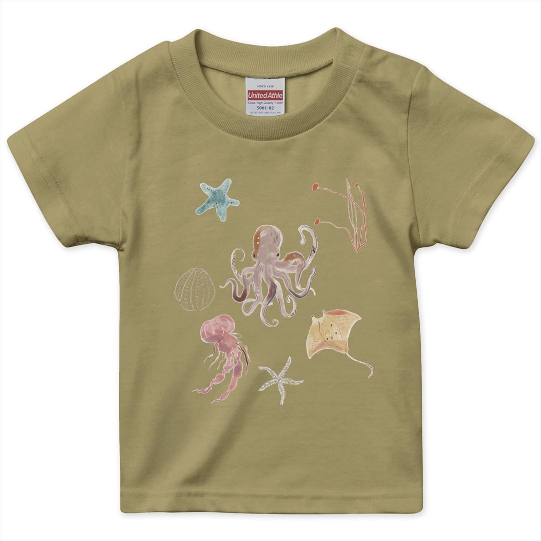 選べる20カラー tシャツ キッズ 半袖 デザイン 90 100 110 120 130 140 150 160 Tシャhirt 019922 海の生物 海の生物 かわいい |  | 05