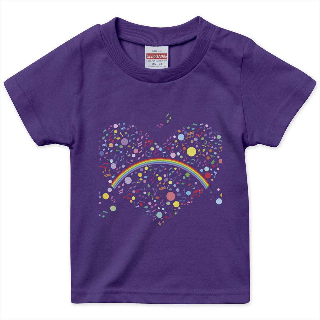 パープル 半袖Tシャツ 手のひらデザイン 選べる20カラー tシャツ キッズ 半袖 デザイン 90 100 110 120