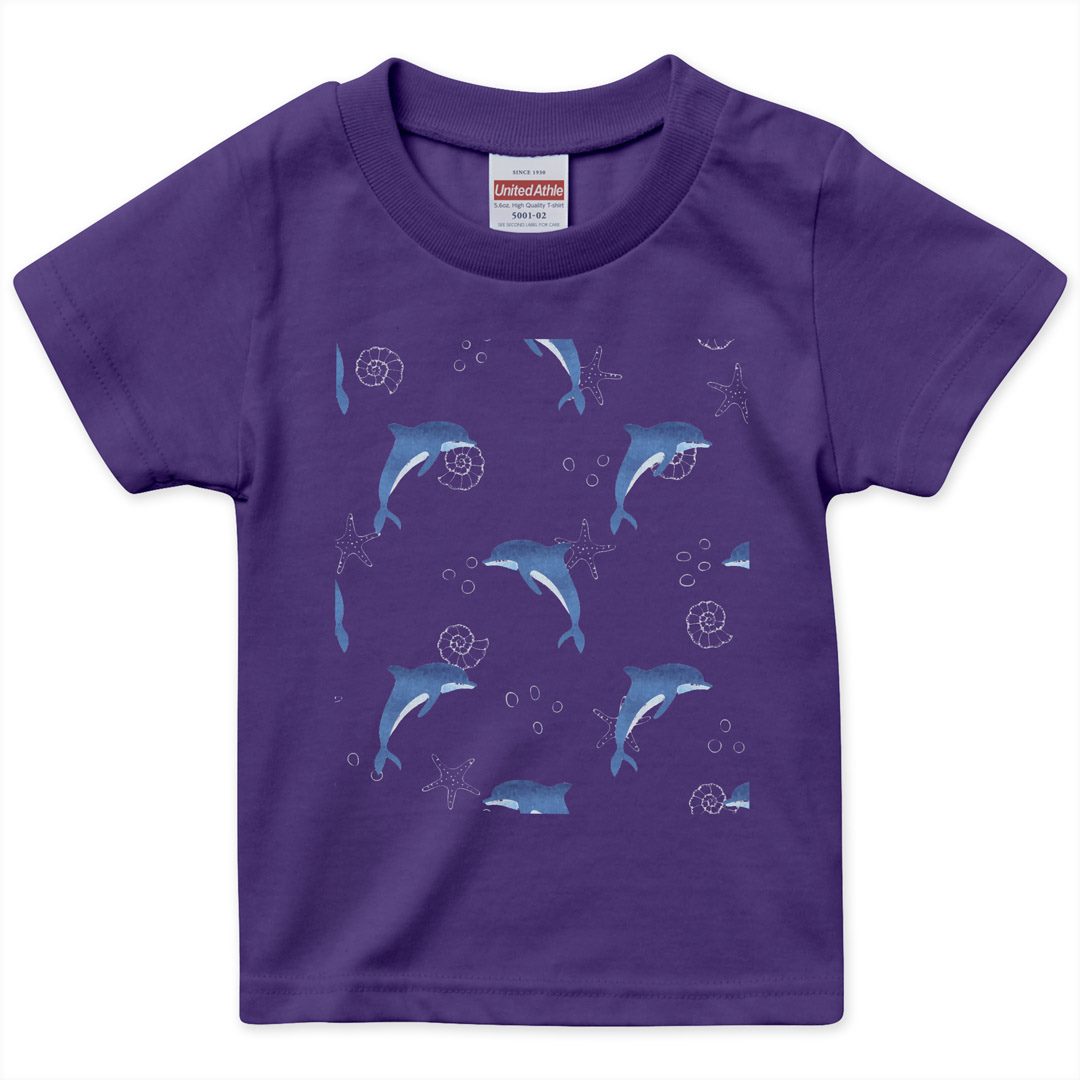 Shury Labyrins イルカ グラフィック Tシャツ 150 Labyrins Two Dolphin Tshirt White | Shury