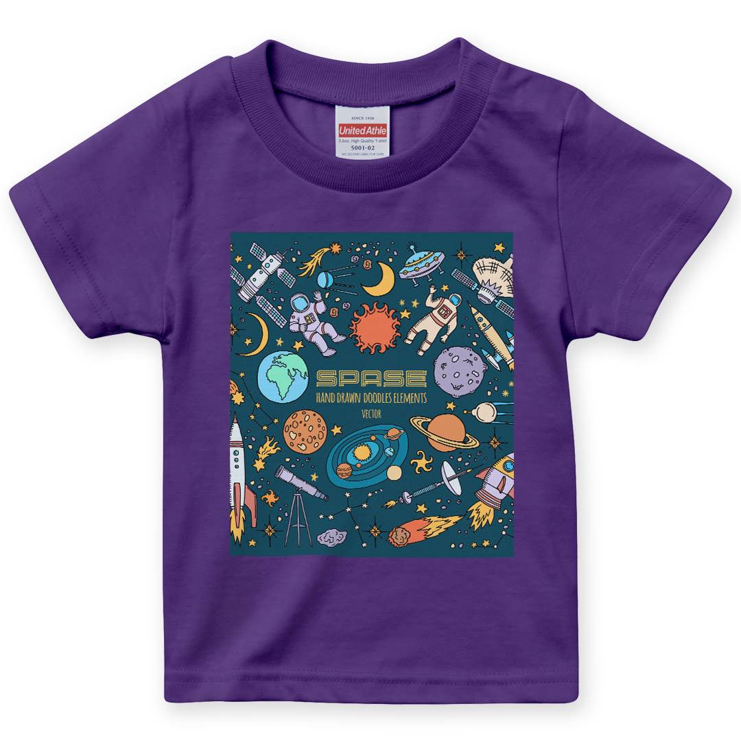 パープル 半袖Tシャツ 手のひらデザイン 選べる20カラー tシャツ キッズ 半袖 デザイン 90 100 110 120
