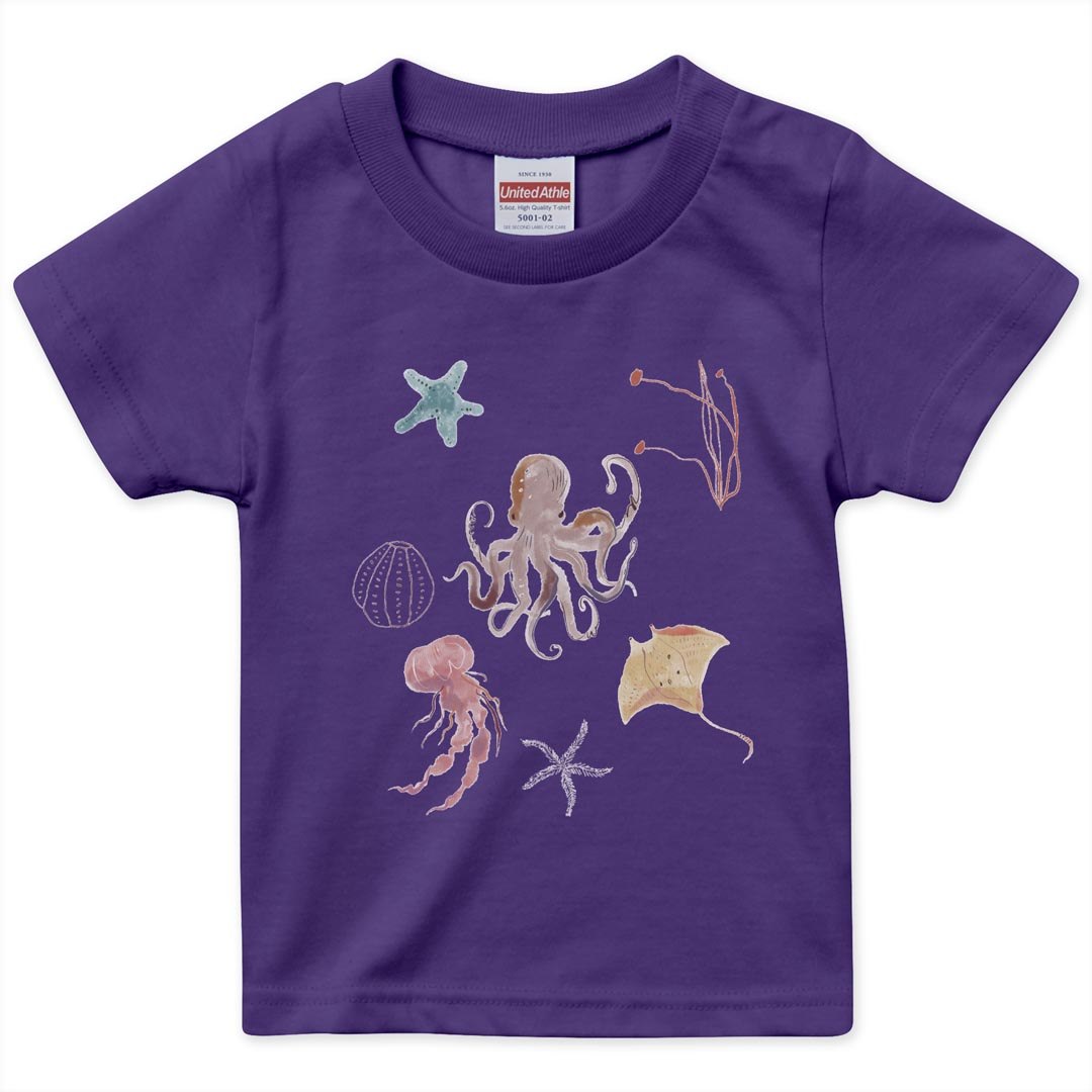 選べる20カラー tシャツ キッズ 半袖 デザイン 90 100 110 120 130 140 150 160 Tシャhirt 019922 海の生物 海の生物 かわいい |  | 16