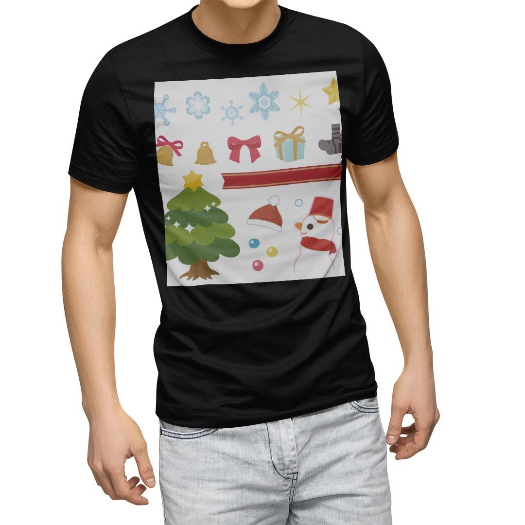 選べる20カラー tシャツ メンズ 半袖 デザイン  S M L XL 2XL 3XL T shirt 009252  クリスマス　スノーマン　冬｜emart｜02