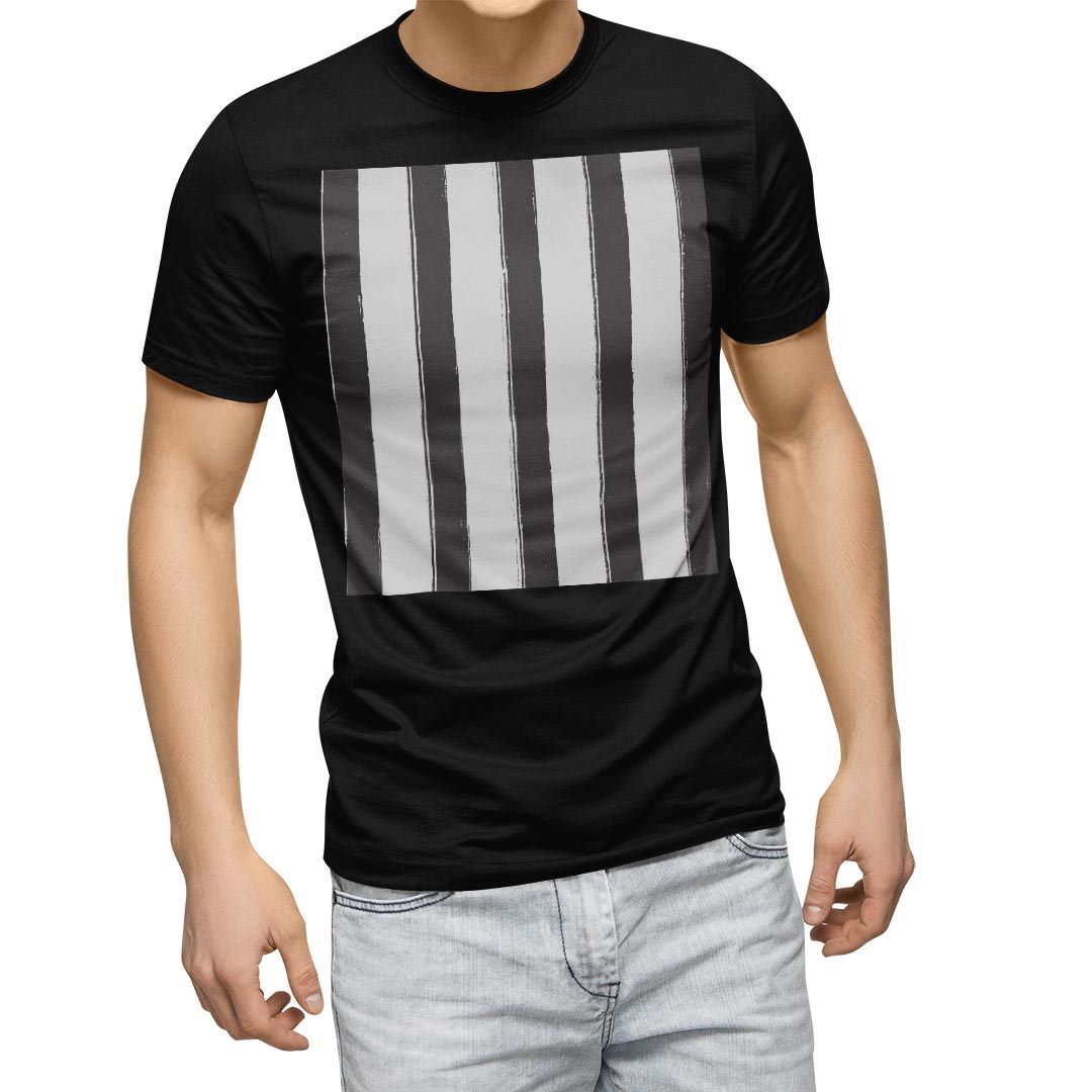 選べる20カラー tシャツ メンズ 半袖 デザイン  S M L XL 2XL 3XL T shirt 012613  ストライプ　モノトーン　白黒｜emart｜02