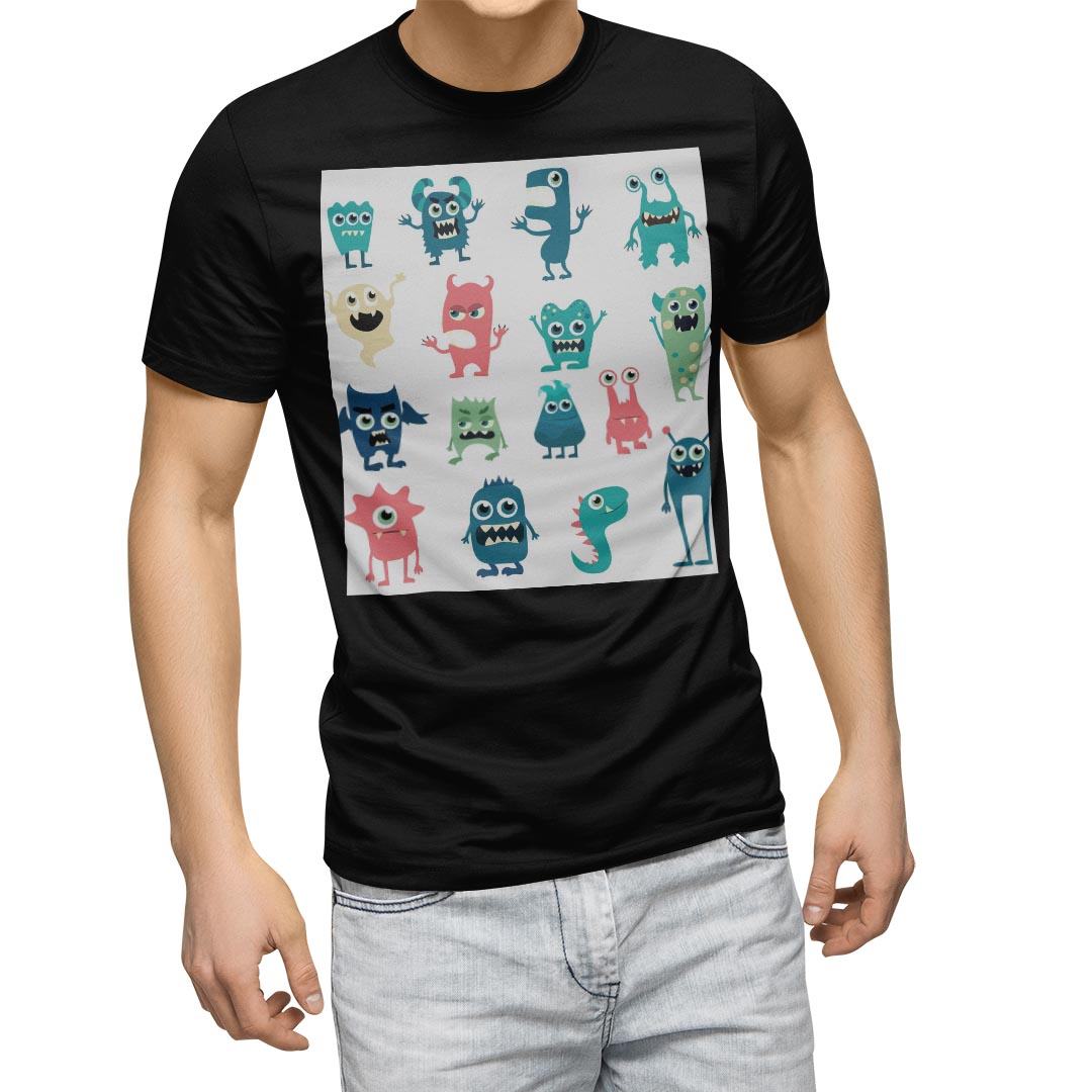 選べる20カラー tシャツ メンズ 半袖 デザイン  S M L XL 2XL 3XL T shirt 015774  おばけ　宇宙人　キャラクター　かわいい｜emart｜02