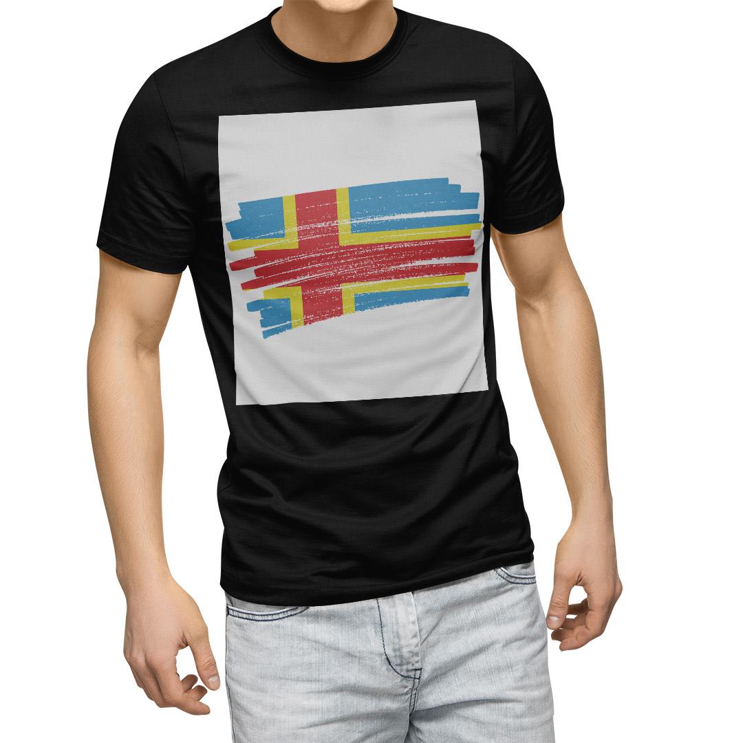 選べる20カラー tシャツ メンズ 半袖 デザイン  S M L XL 2XL 3XL T shirt 018378 国旗 aland-islands オーランド諸島｜emart｜02