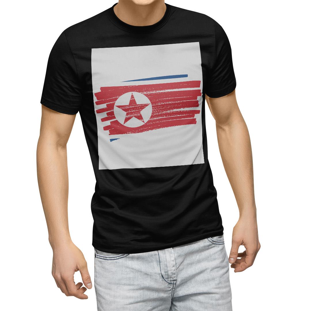 選べる20カラー tシャツ メンズ 半袖 デザイン  S M L XL 2XL 3XL T shirt 018525 国旗 north-korea 北朝鮮｜emart｜02